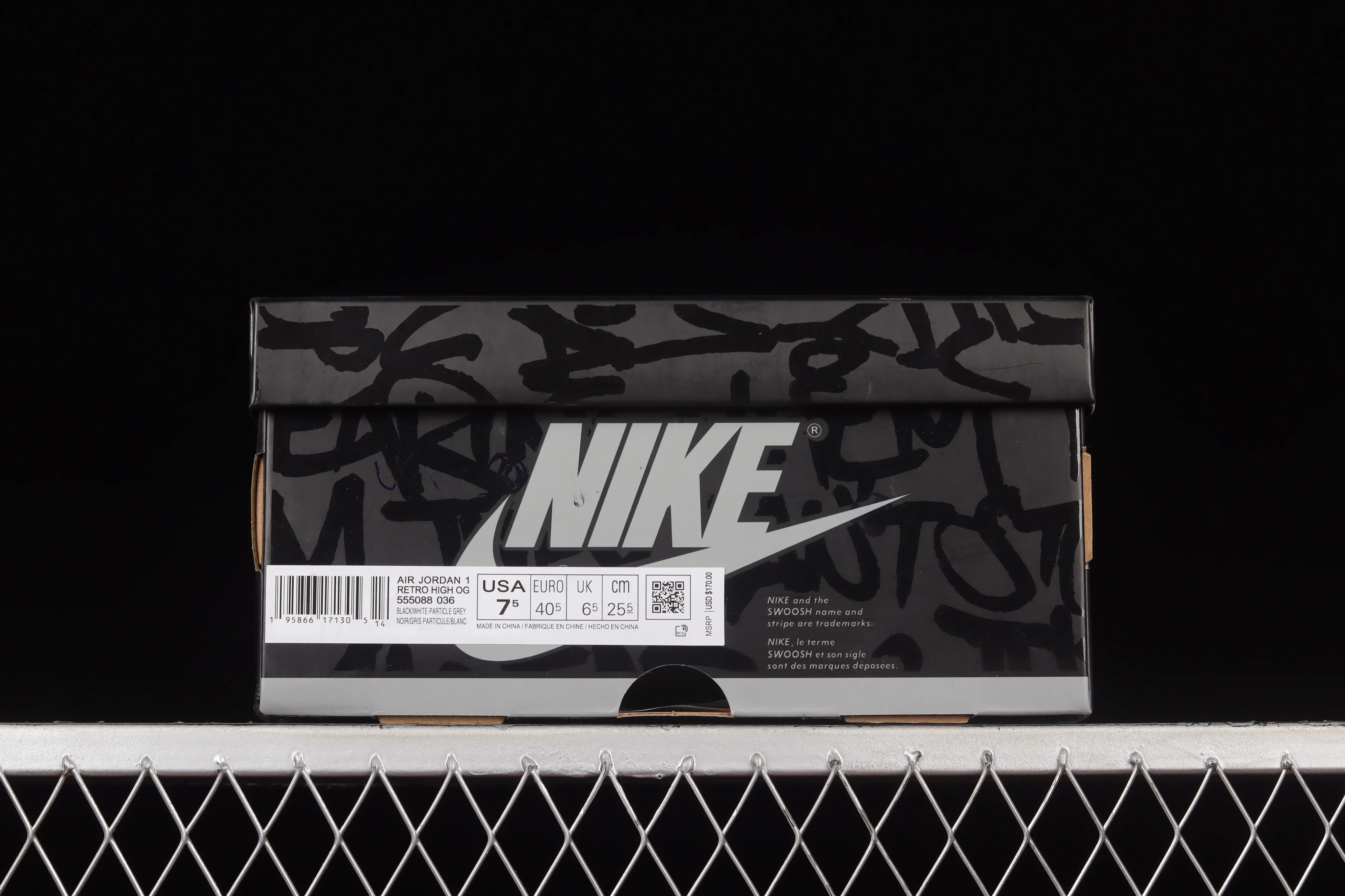 All categories Air Jordan Jordan series basketball shoes Air Jordan 1 High Pure original version Air Jordan 1 High OG "Rebellionaire" AJ1 Joe 1 black and gray banned "Rebelionaire" high-top basketball shoes 555088-036